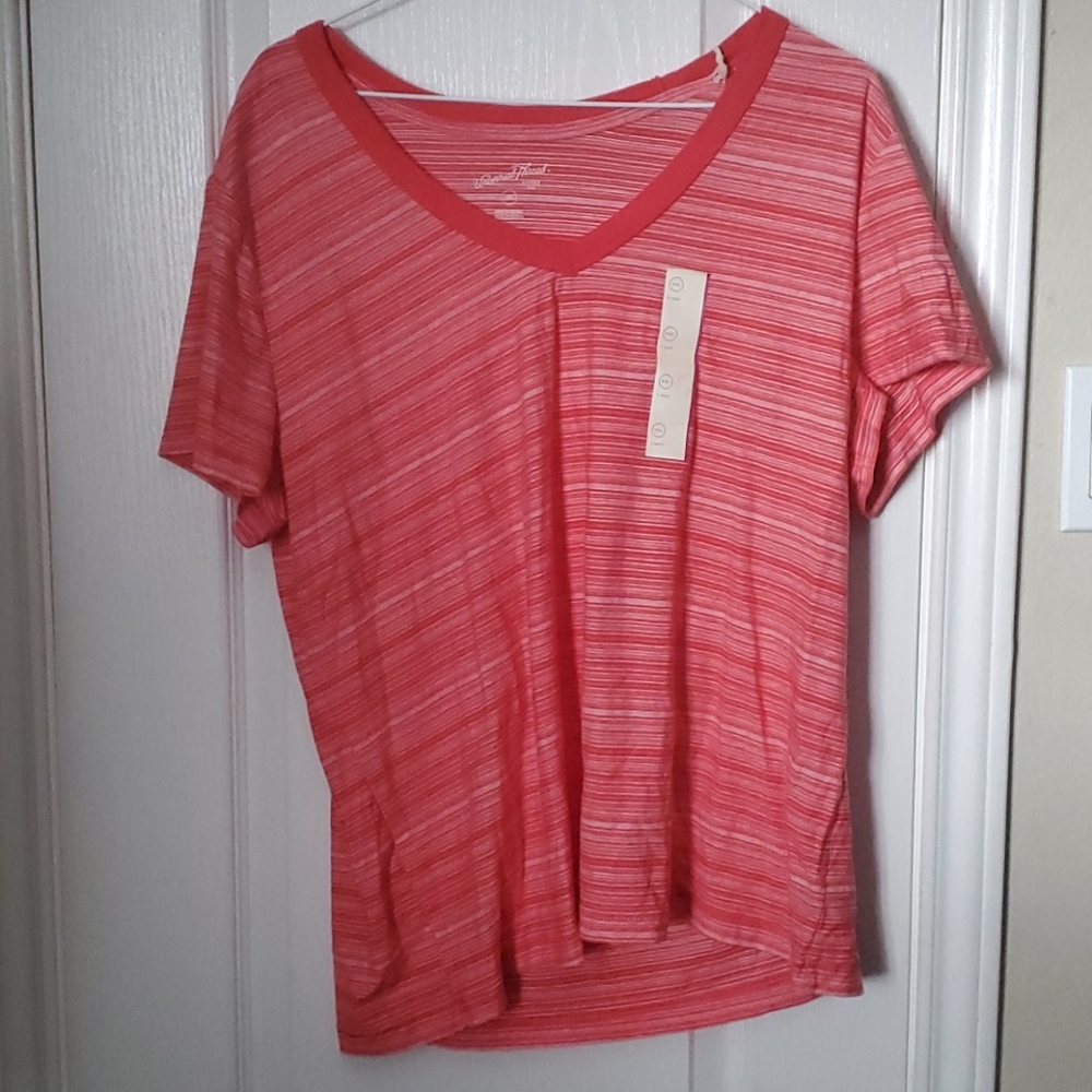 V-neck striped shirt